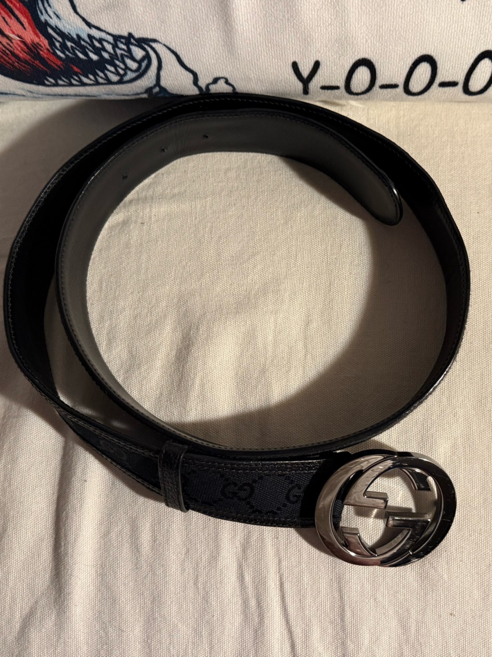 Vintage Gucci Black Logo Belt